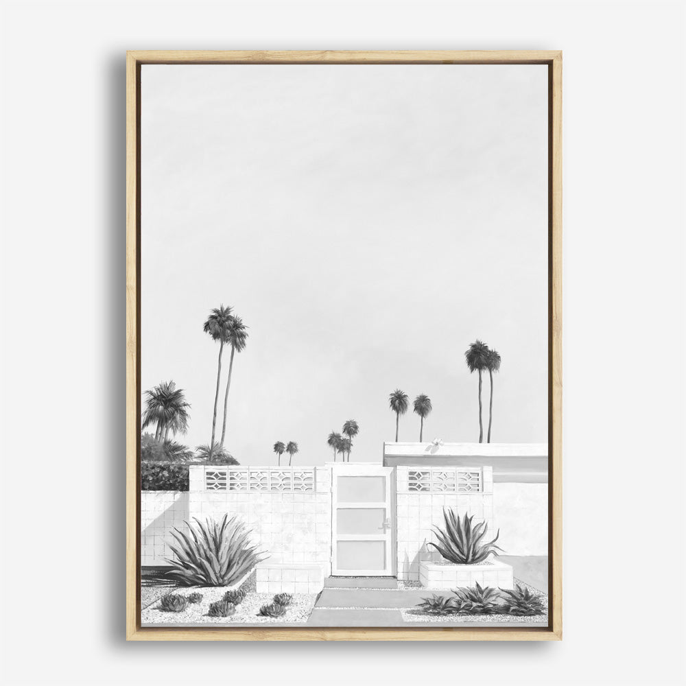 Palm Springs Doorway 3 B&W Canvas Print