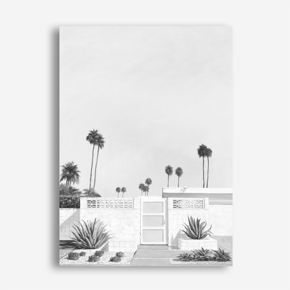 Palm Springs Doorway 3 B&W Canvas Print