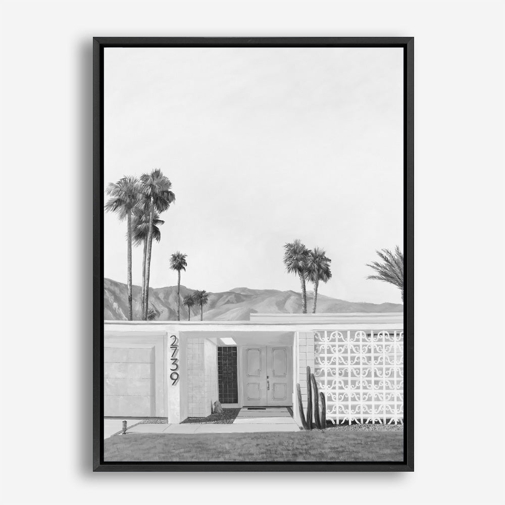 Palm Springs Doorway 5 B&W Canvas Print