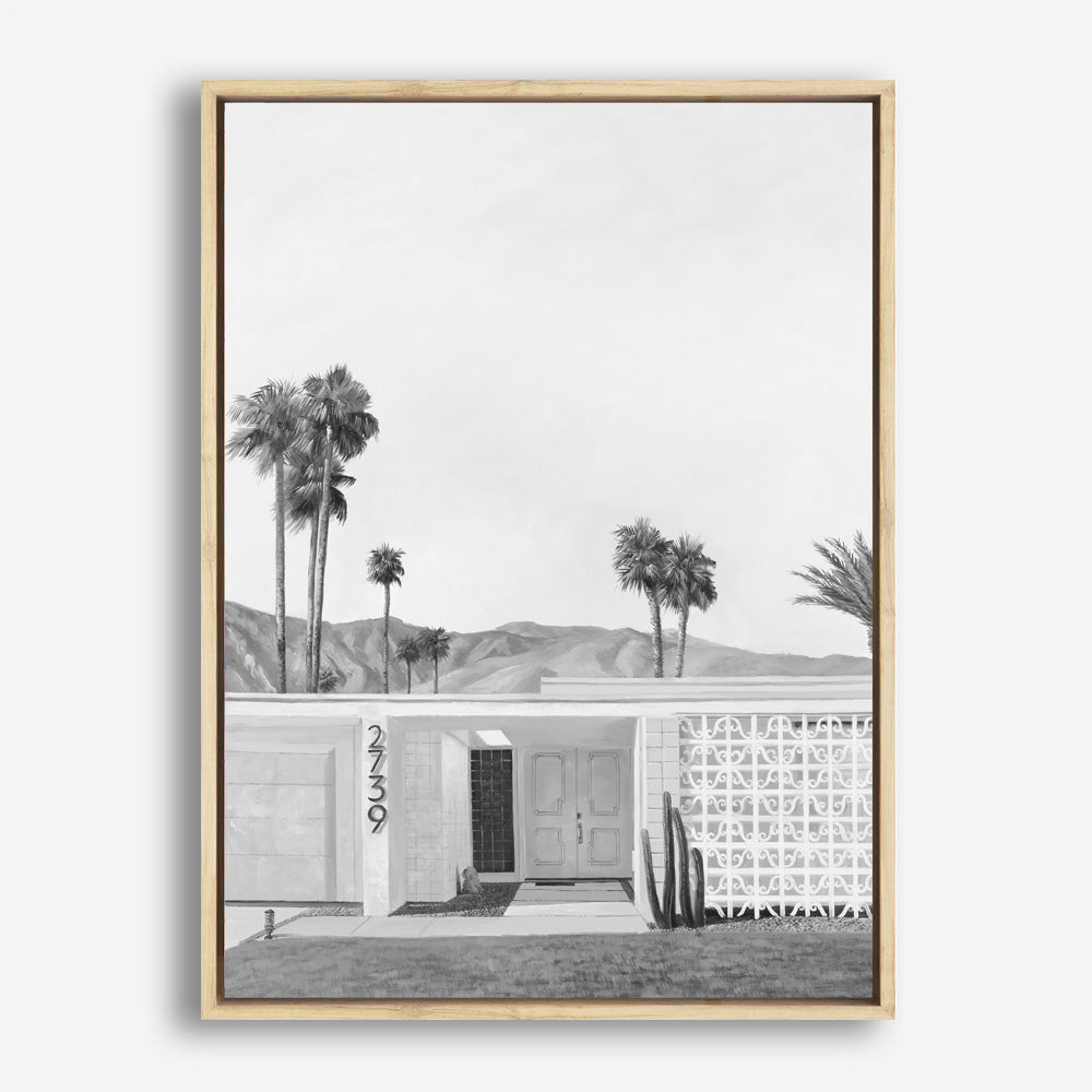 Palm Springs Doorway 5 B&W Canvas Print