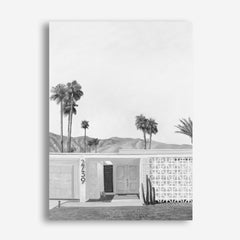 Palm Springs Doorway 5 B&W Canvas Wall Art Print
