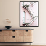 Pink Building Photo Canvas Print