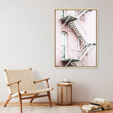 Pink Building Photo Canvas Print