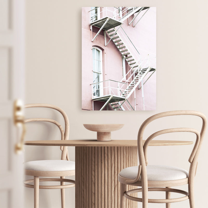 Pink Building Photo Canvas Print