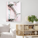 Pink Building Photo Canvas Print