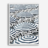 Dark Blue Beach Umbrellas Canvas Print