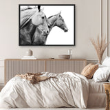 Grey Horses Photo Canvas Print