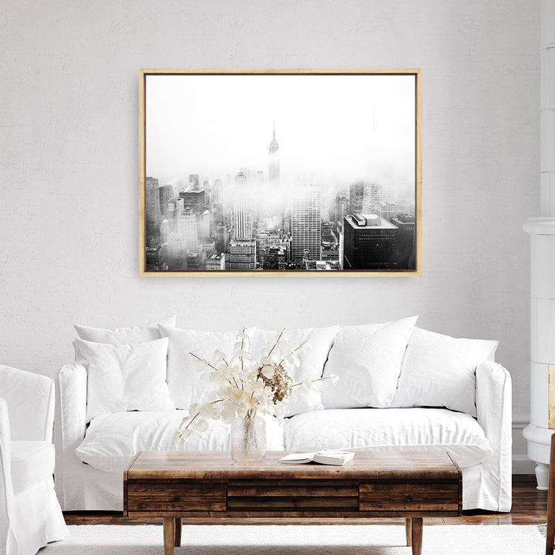 New York Fog Photo Canvas Print