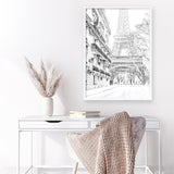 Winter In Paris B&W Photo Art Print