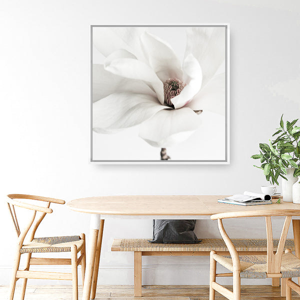 White Magnolia (Square) Photo Canvas
