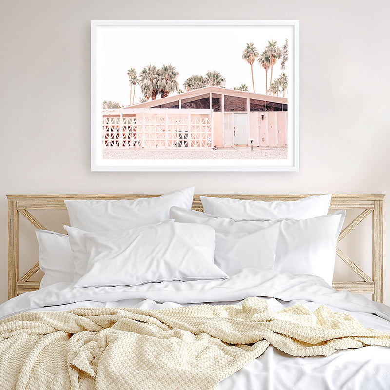 Palm Springs Pink Building Photo Art Print