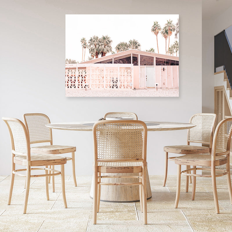 Palm Springs Pink Building Photo Canvas Print