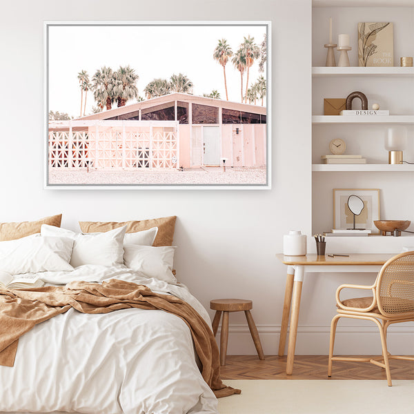 Palm Springs Pink Building Photo Canvas Print