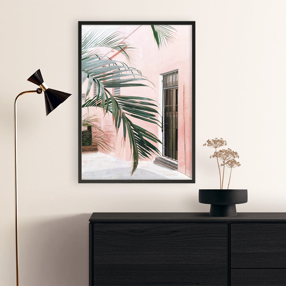 Shop Palm Doorway I Art Print a coastal themed painted wall art print from The Print Emporium wall artwork collection - Buy Australian made fine art painting style poster and framed prints for the home and your interior decor room, TPE-661-AP