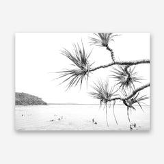 Afternoon Surf B&W Photo Canvas Wall Art Print