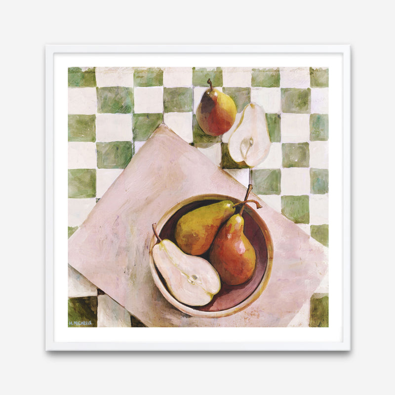 Pears In A Bowl (Square) Art Print