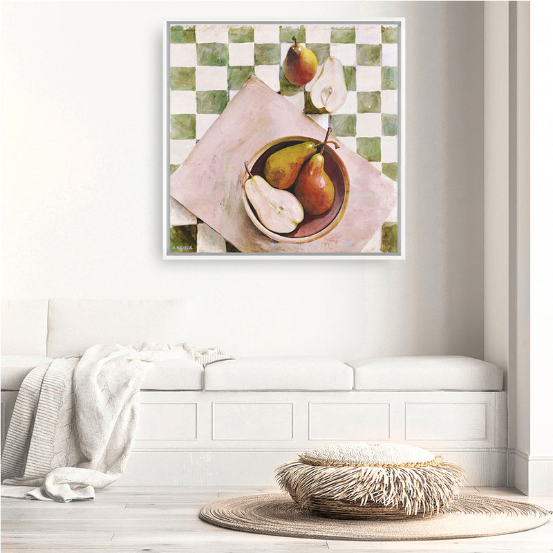 Pears In A Bowl (Square) Canvas Print