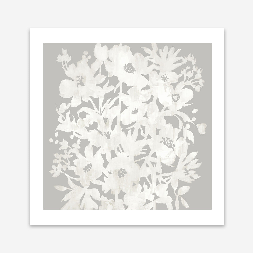 Floral Silhouette (Square) Art Print
