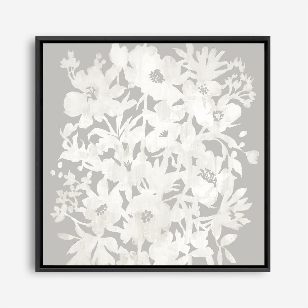 Floral Silhouette (Square) Canvas Print