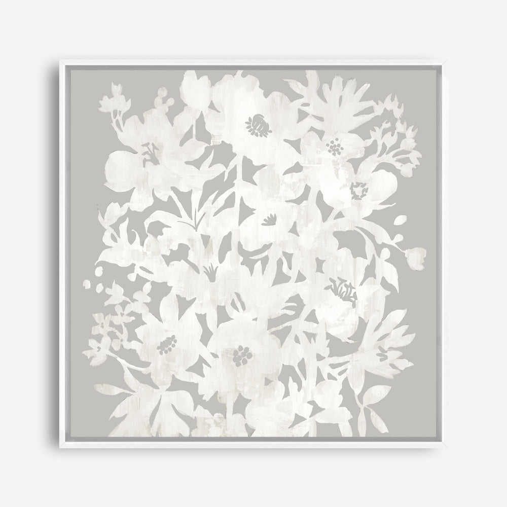 Floral Silhouette (Square) Canvas Print