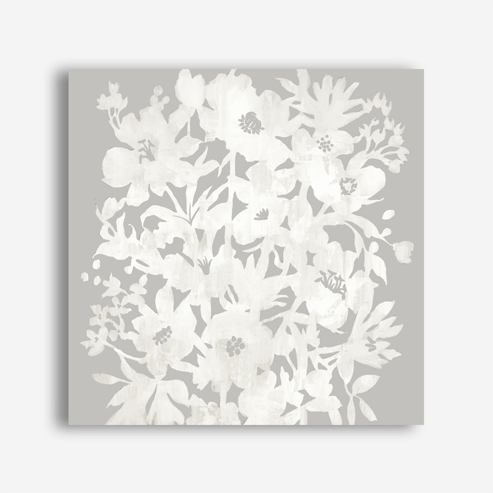 Floral Silhouette (Square) Canvas Print