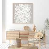 Floral Silhouette (Square) Art Print