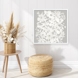 Floral Silhouette (Square) Art Print