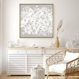 Floral Silhouette (Square) Canvas Print