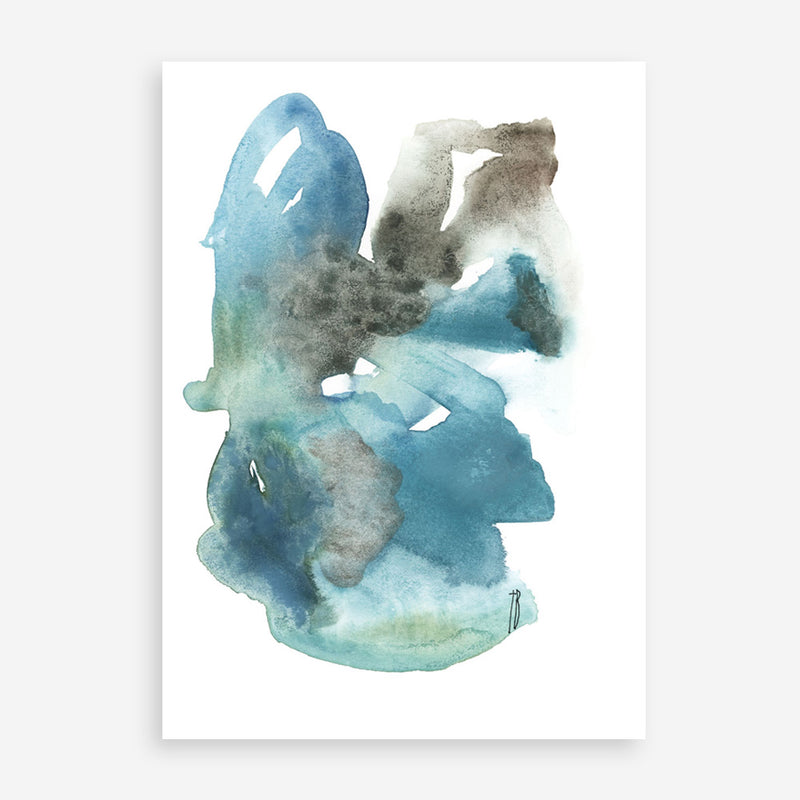 Turquoise Aqua Watercolour I Art Print