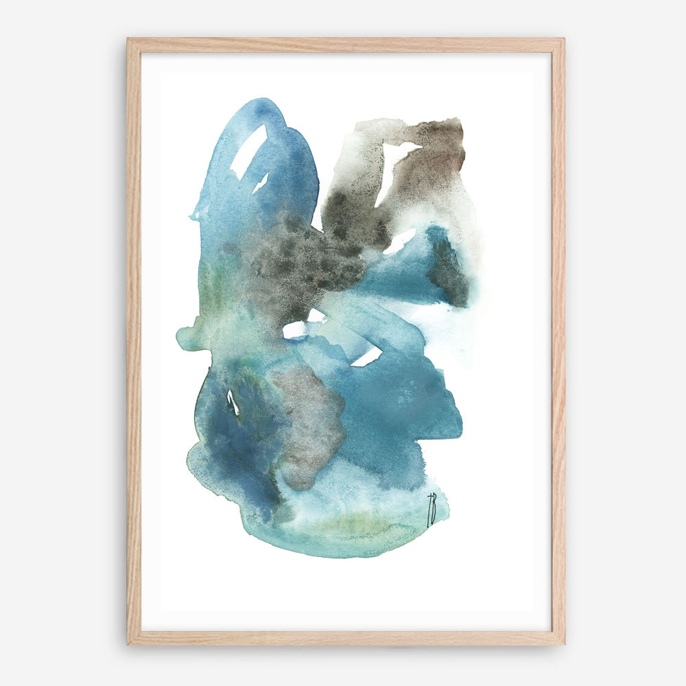 Turquoise Aqua Watercolour I Art Print