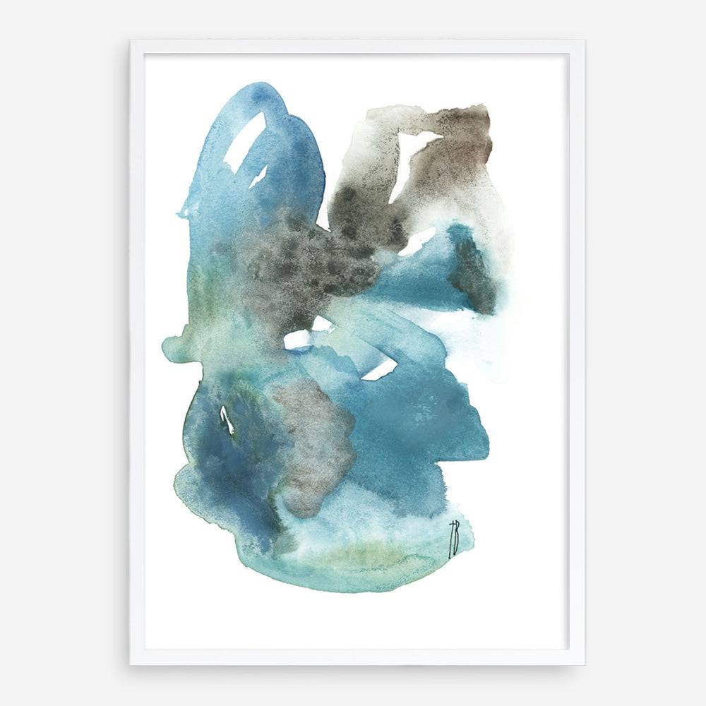 Turquoise Aqua Watercolour I Art Print
