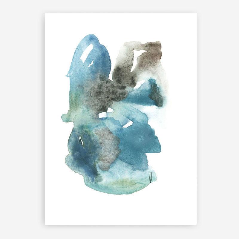 Turquoise Aqua Watercolour I Art Print