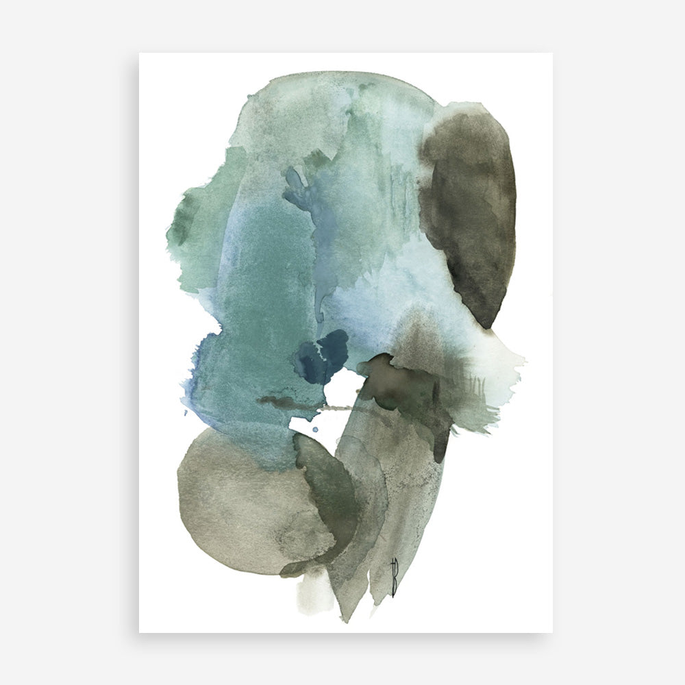 Turquoise Aqua Watercolour II Art Print