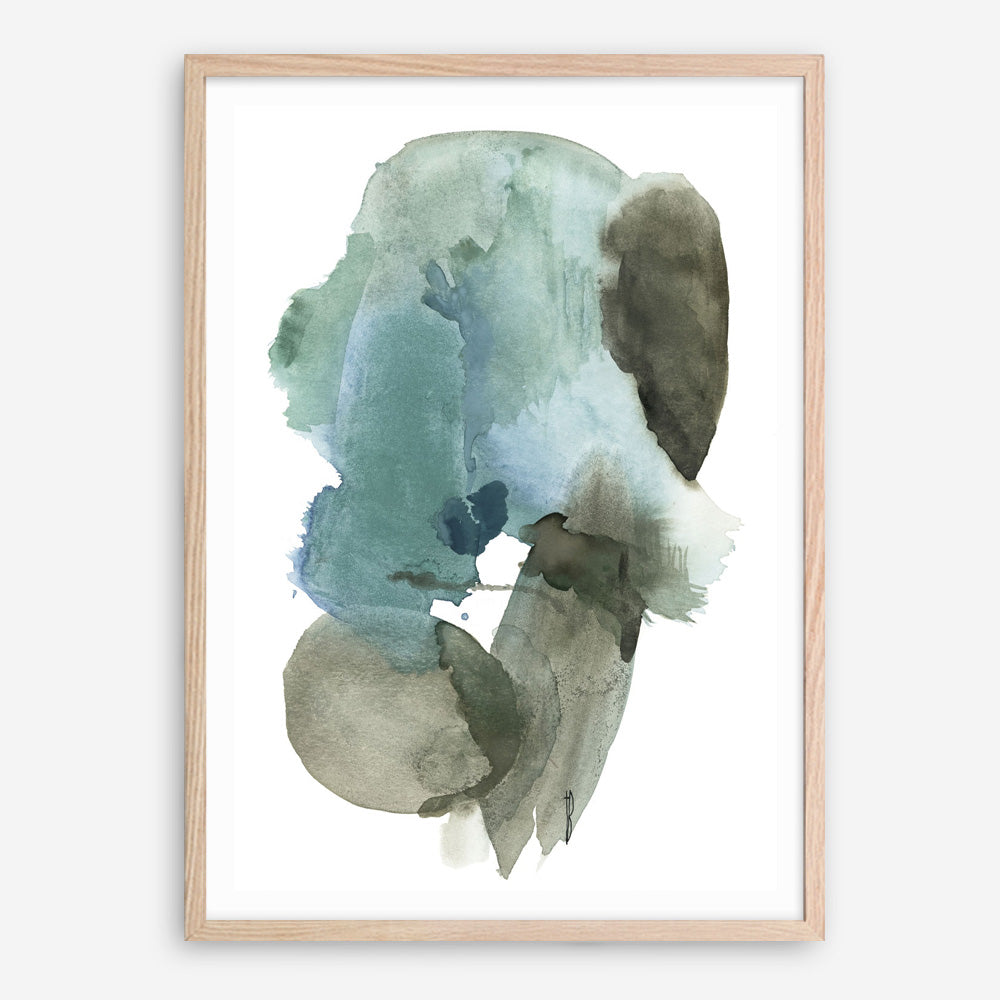 Turquoise Aqua Watercolour II Art Print