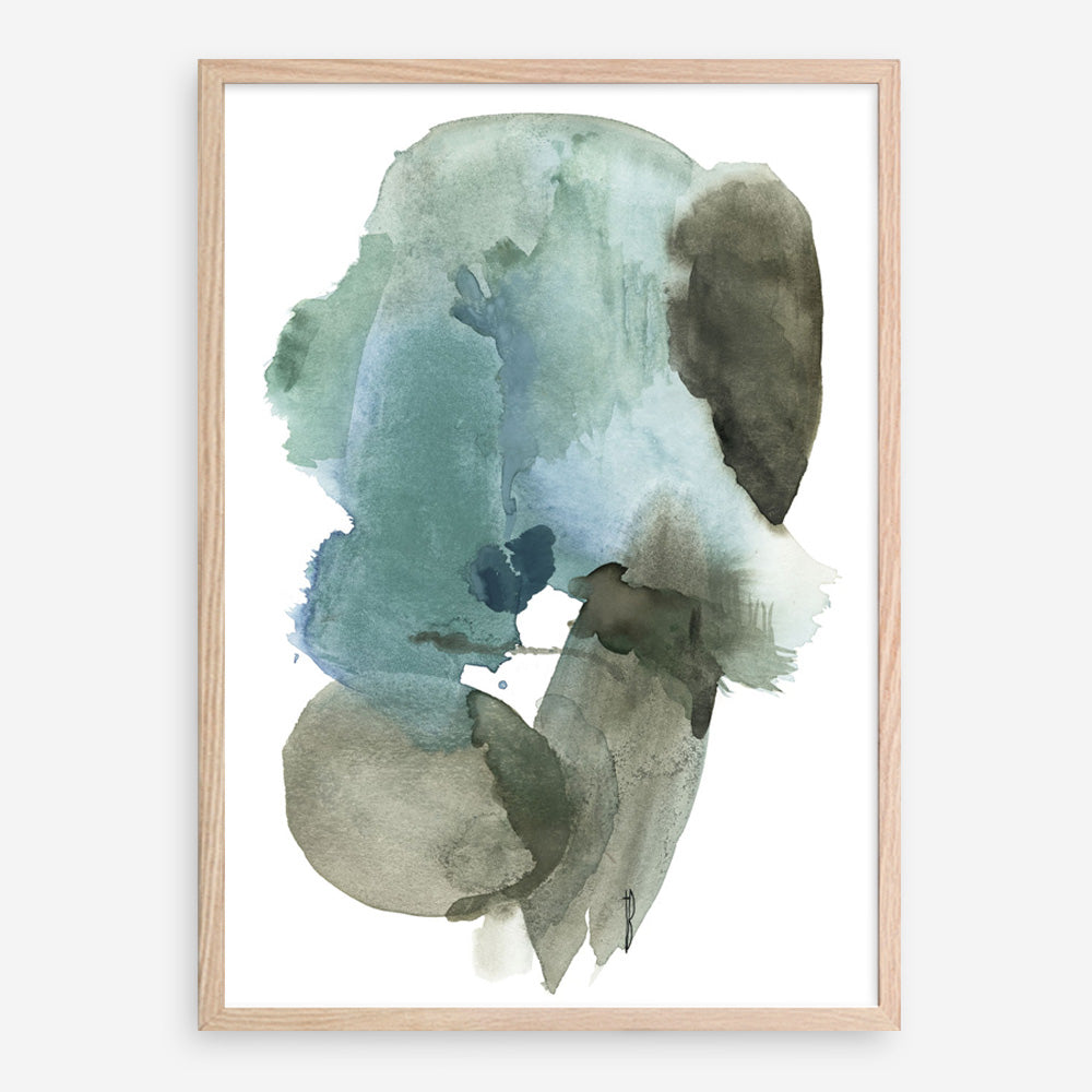 Turquoise Aqua Watercolour II Art Print