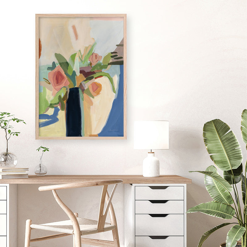 Shop Black Vase Art Print a painted floral themed abstract painted wall art print from The Print Emporium wall artwork collection - Buy Australian made fine art painting style poster and framed prints for the home and your interior decor room, TPE-WA-77773-AP